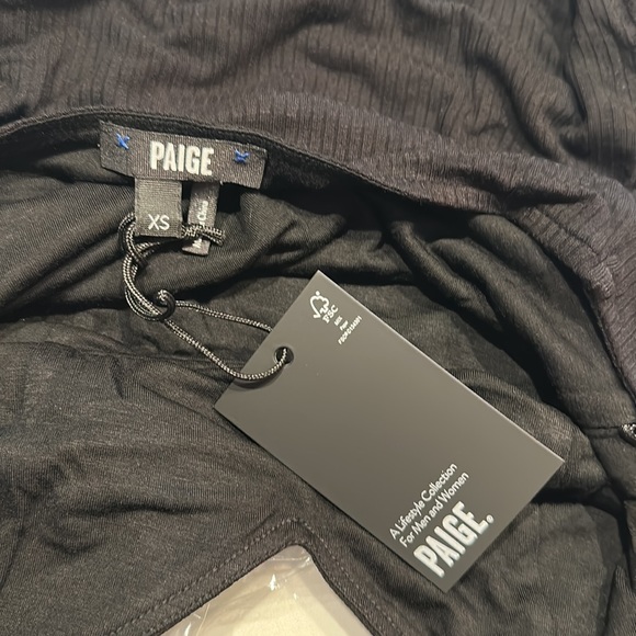 PAIGE *Anemone* black stretch ribbed halter bodysuit XS - Picture 5 of 7